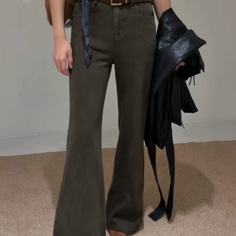 Mvaoao855 Micro-Flared Jeans for Women, 2026 Autumn New High-Waisted Slimming Elastic Versatile Flared Long Pants