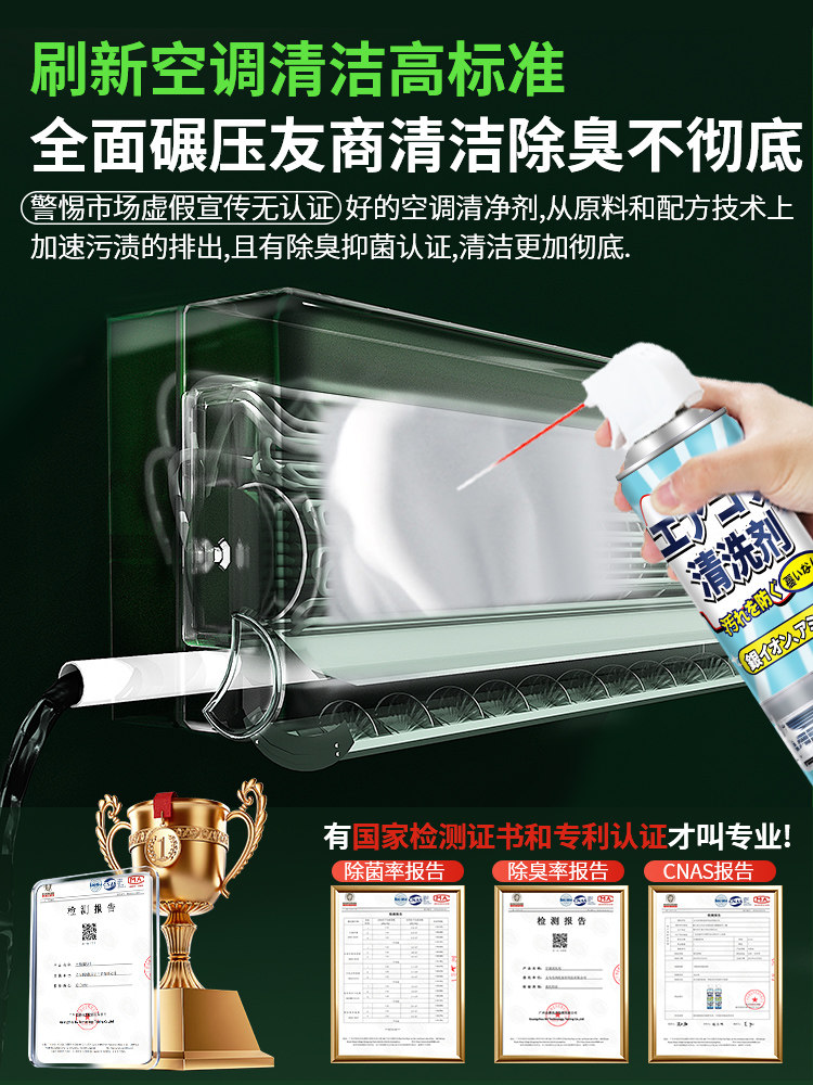 Air Conditioner Cleaning Agent Tool Set, Special Foam for Household Indoor Units, Powerful Decontamination Cleaning Liquid, No Disassembly Required