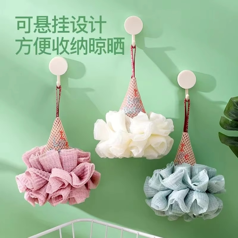 可爱冰淇淋沐浴球男女浴花搓澡两用儿童宝宝洗澡神器高档不散大号