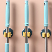 Bathroom punch-free mop holder wall-suction strong hook bathroom wall hanging broom clip storage sticky hook