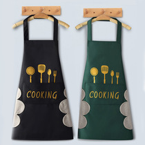 Kitchen apron is waterproof and oil-proof thickened and widened can hold cutlery and fork to wipe hands apron for kitchen cafe and catering