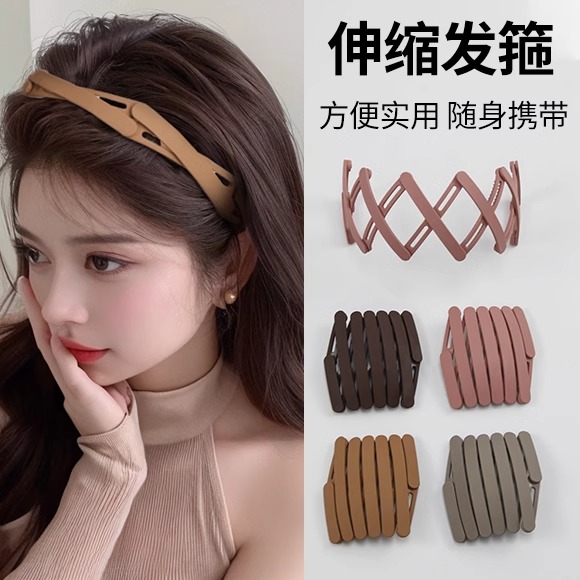 女性用折りたたみヘッドバンド 2025年新設計 携帯用洗顔料収納式ヘッドバンド 旅行用 滑り止め 髪を潰す 83413