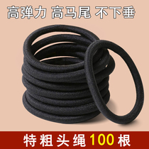 Rubber band hair band for women simple high elasticity ponytail does not hurt hair childrens black thickened hair band durable