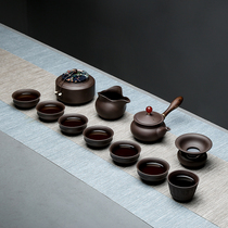 Purple Sand Tea Set for Home Office Gongfu Tea Cup Tea Pot Side Make Pot Ceramic Tea Leaf Jars Whole Gift Box