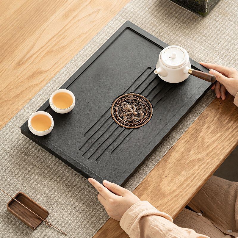 Tea Tray for Home Use 2025 New Model Rectangular Kung Fu Tea Set Tea Table Drainage Tray Modern High-End Dry Brewing Tray Tea Tray