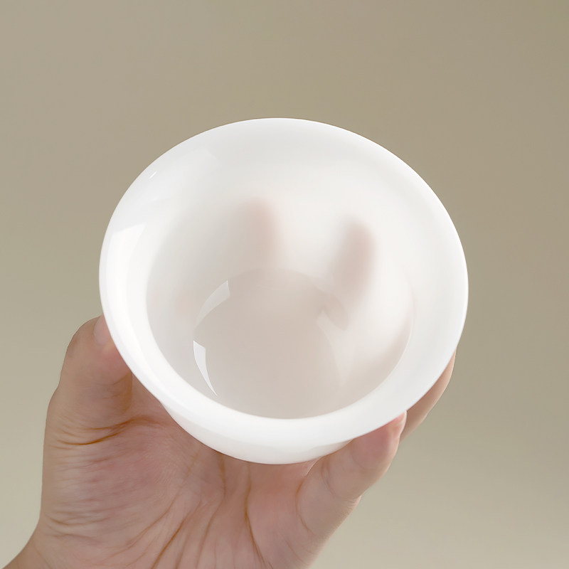 High-End Single-Piece Jade Tea Bowl with Lid for Home Use, Kung Fu Tea Brewing Bowl, Premium Jade Tea Set