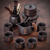 Purple Clay Lazy Tea Set for Home Use, Stone Grinding Rotating Automatic Tea Brewing Pot, Kung Fu Teapot, Tea Cup Gift Box Set for Gifting