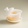 High-End Single-Piece Jade Tea Bowl with Lid for Home Use, Kung Fu Tea Brewing Bowl, Premium Jade Tea Set