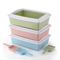Pet litter basin anti-splashing small semi-enclosed cat toilet to send cat litter shovel cat litter bowl cat supplies