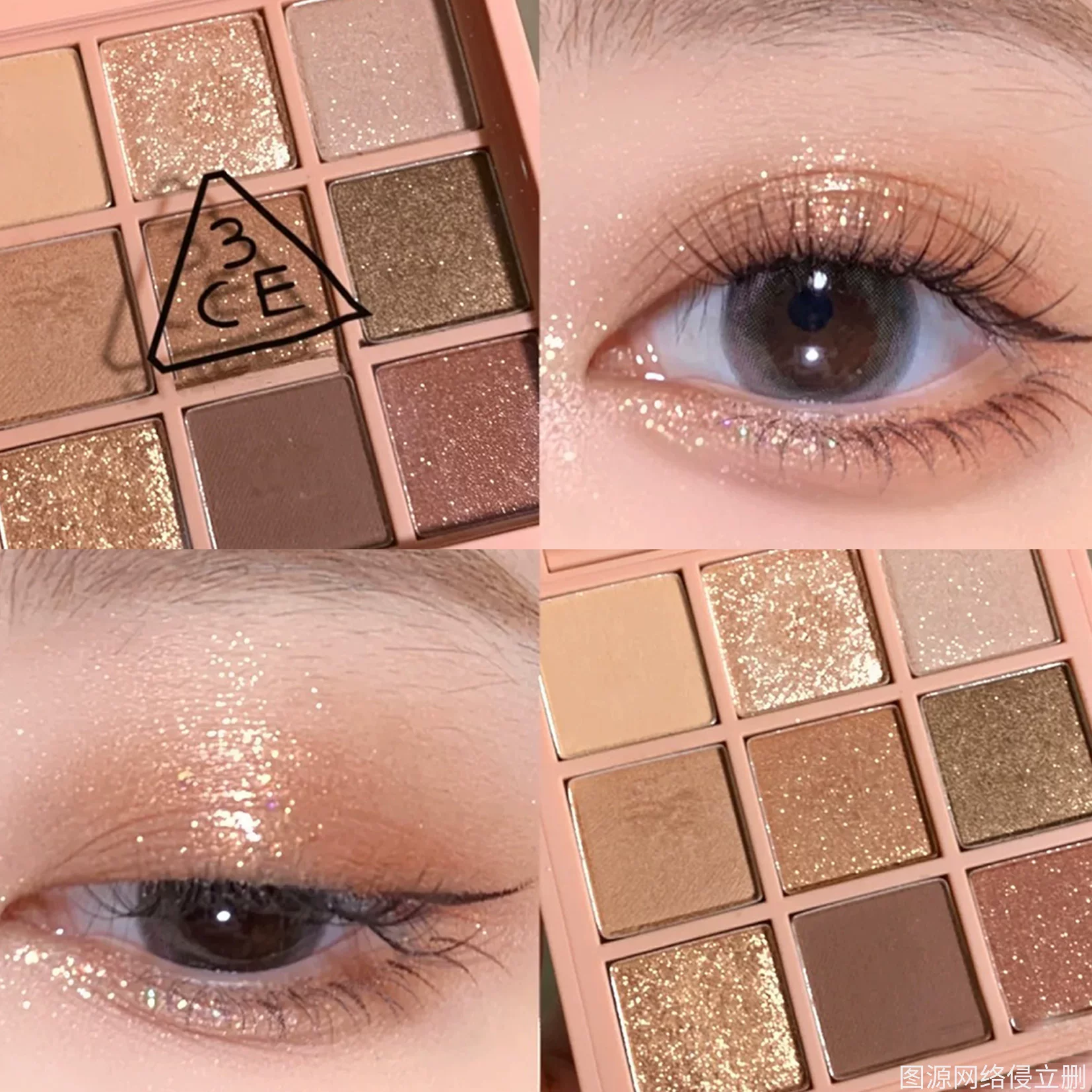 3CE, matte eyeshadow palette, sample, earth tones, for every day