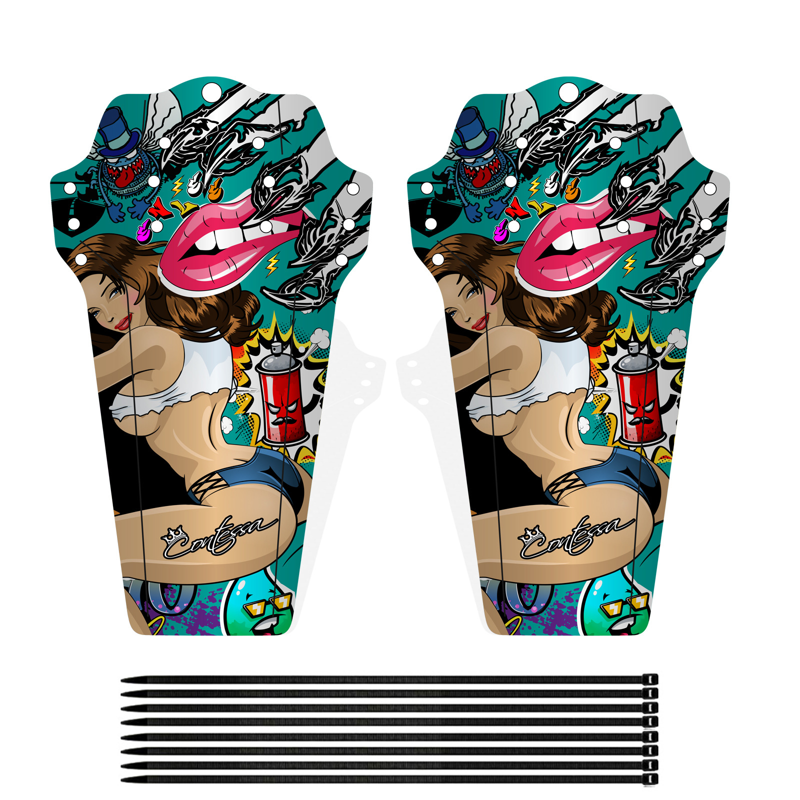 Mountain bike fenders carbon fiber pattern color mountain bike disc brake universal desilting tile