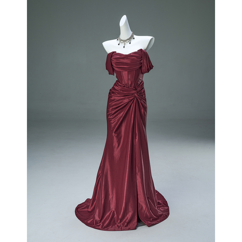 Cross Queen | "Star Blue" 24 Blue Heavy-Duty Mermaid Tail Bodycon Art Exam Adult Ceremony Off-Shoulder Birthday Dress