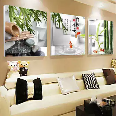 Living room decoration painting dining room mural painting bedroom triple frameless painting TV background wall calligraphy painting Nordic abstract painting