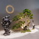 Large Artificial Welcoming Pine Tree, Simulated Tree for Chinese-Style Indoor Landscaping, Cliff Cypress Pine Green Plant for Entrance Hall, Window Display, and Stone Landscape