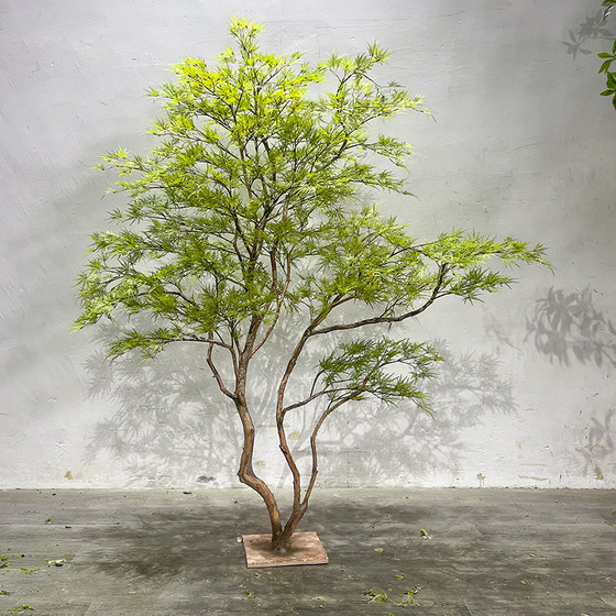 High-End Simulated Feather Maple Leaf Tree Horse Drunken Wood Indoor Fake Tree Green Plant Landscaping Decoration Large Banyan Tree Window Plant