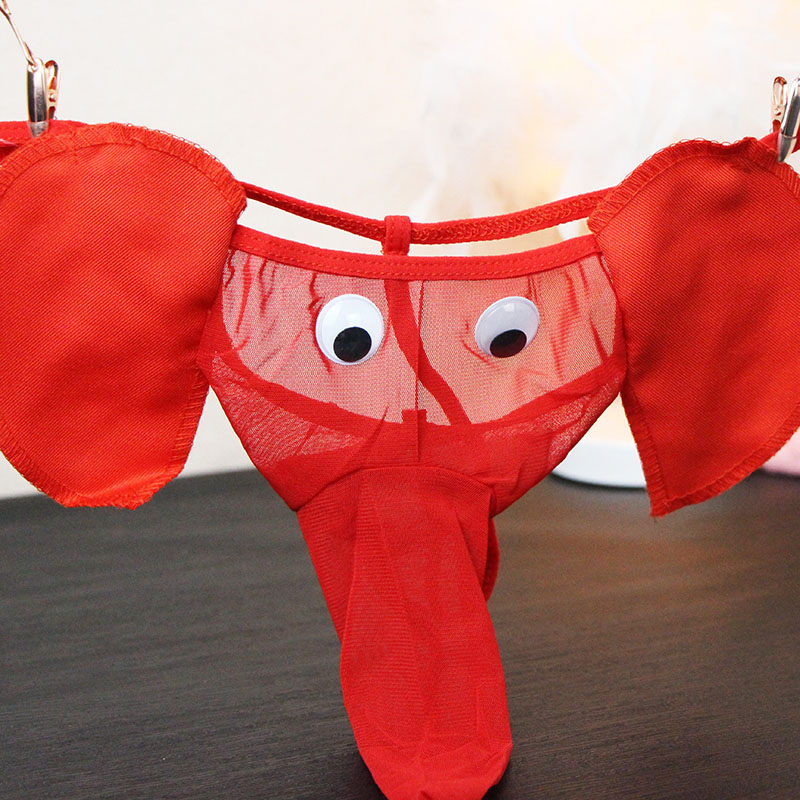 Men's Emotional Briefs Male Trend Personality Non-Disturbance Lovers Physio penis Rujj Elephant Head Perspective Temptation