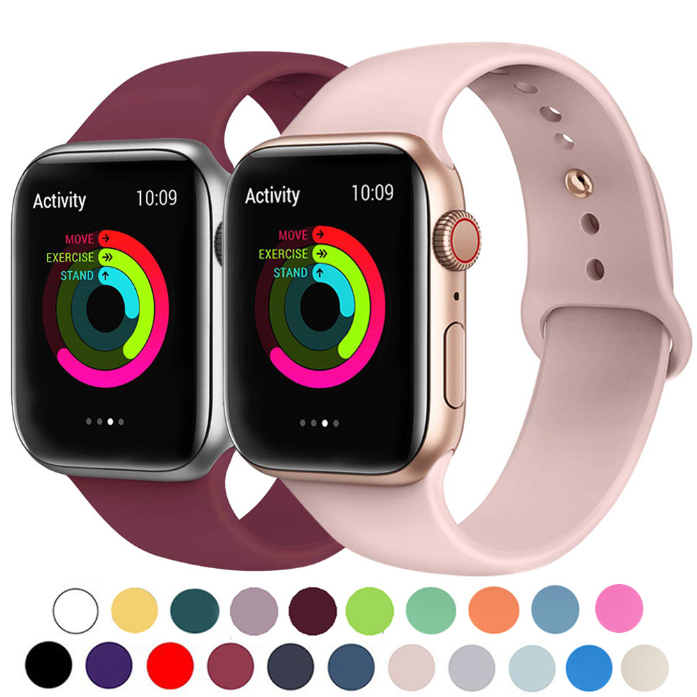 Silicone strap for Apple Watch 44mm 40mm Watchband Iwatch 20
