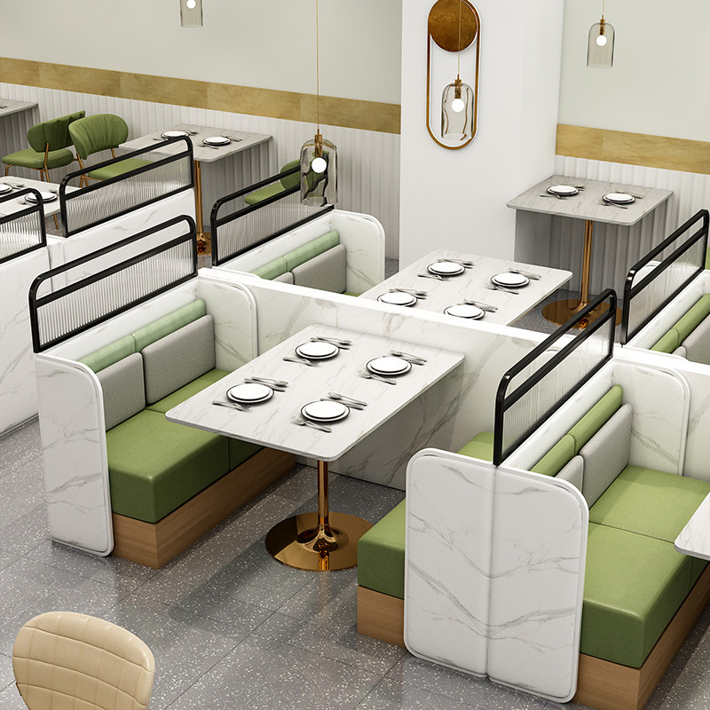 Light luxury stainless steel Changhong glass partition restaurant partition half-wall hotel card seat heightened hot pot restaurant fence decoration