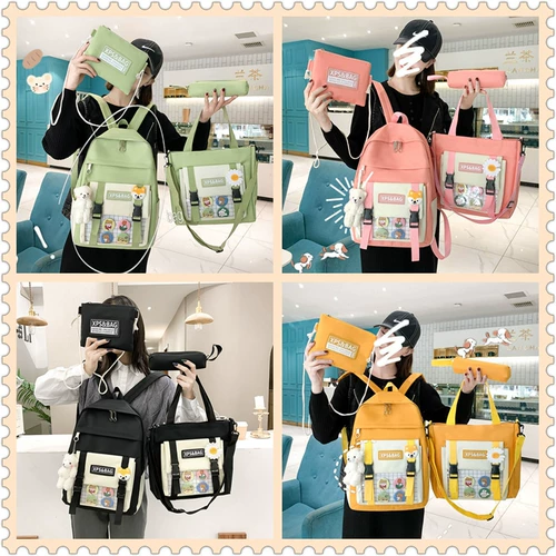 Ранец, сумка через плечо, брендовый летний рюкзак, в корейском стиле, для средней школы, 2021 года