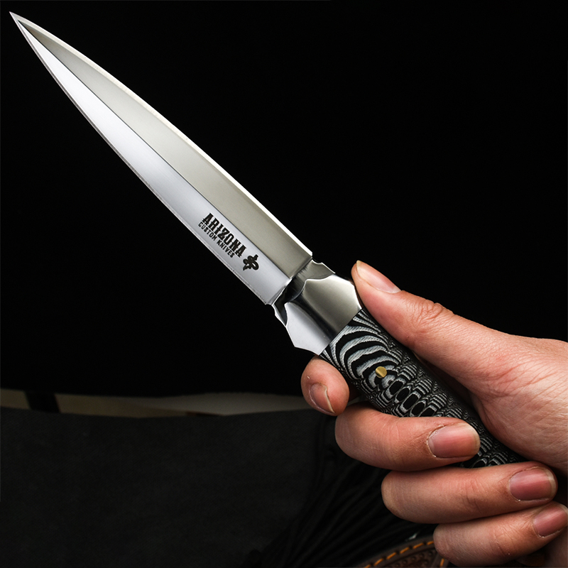 Knife with the wind self-defense outdoor knife high hardness field survival knife tactical fighting straight knife portable survival knife