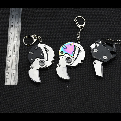 With wind as coin pocket outdoor folding small knife sharp and pocket pendant neck key mini EDC tool
