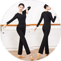 2024 Manches longues Dress Dress Women Suit Modern Dance Suit Black practice Costume Slim-Slim-Pants Body Suit Slim