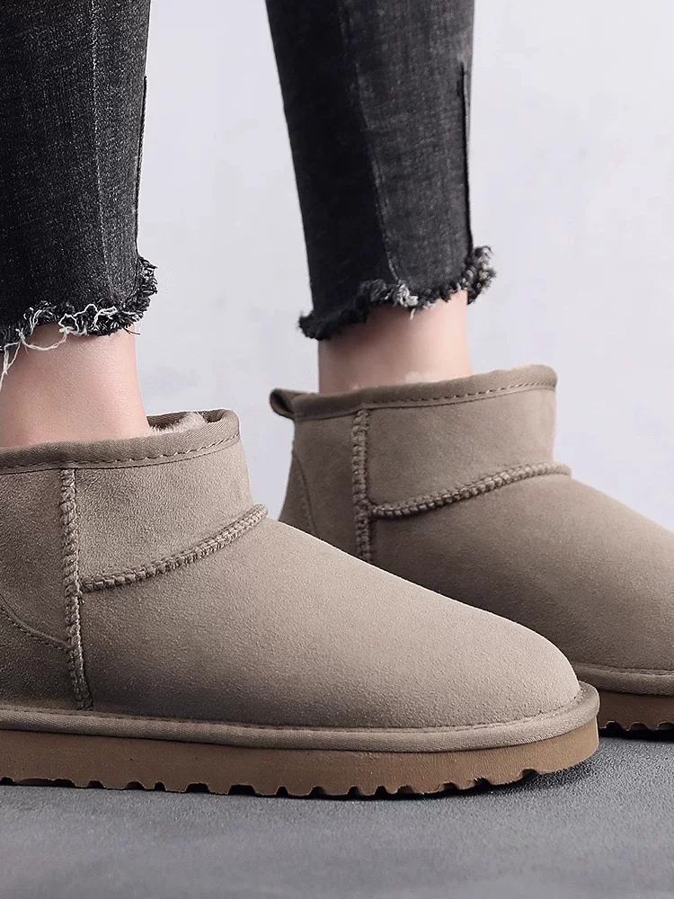 Модный тёплый UGG для мужчин и женщин, демисезонная зима низкие небольшие ботинки
