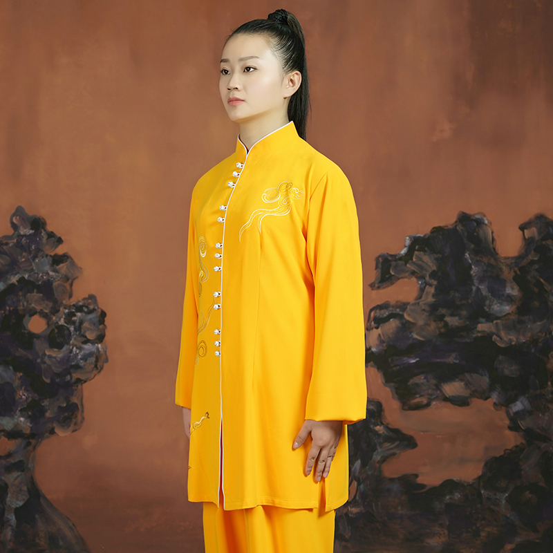 Mitzong Wu When 2022 Spring New Embroidered Taiji Costume Women's Long Edition Taijiquan Martial Arts Practice Costume Contest Performance