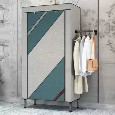 Reinforced small single simple wardrobe Non-woven thickened thickened canvas art assembled folding bedroom cloth cabinet student