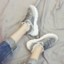 .Giày đi phượt nữ phiên bản hàn quốc của học sinh ulzzang thoải mái 2019 xuân đen đáy cao trung học cơ sở thấp trên phổ biến dày nhung lữ đoàn - Giày cắt thấp Giày cắt thấp