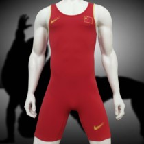 National team red fall suit Wrestling suit weightlifting suit High elastic sweat-absorbing daily training game suit can be printed with the name