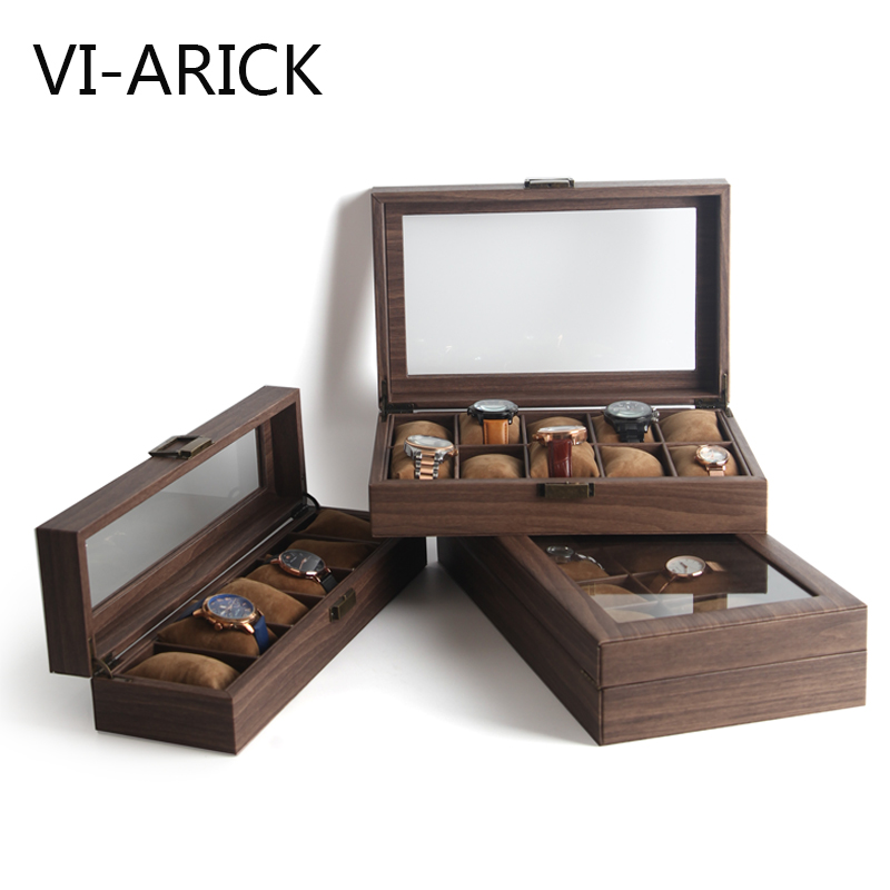 VI-ARICK Leather Watch Storage Box Dustproof Glass Cover Watch Box Watch Box Watch Jewelry Box Bracelet Watch Box