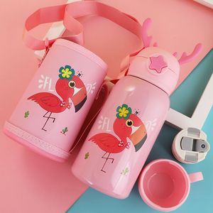 316儿童保温杯便携防摔带吸管