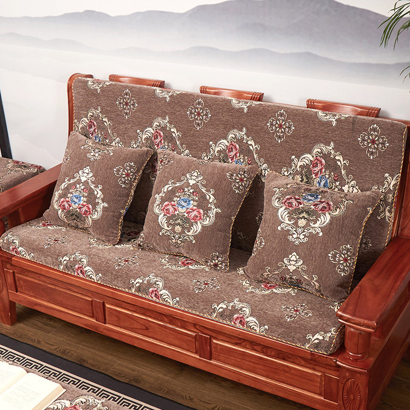 Solid wood sofa cushion with back thick wood mat customized spring and autumn chair Chinese removable redwood sofa cushion