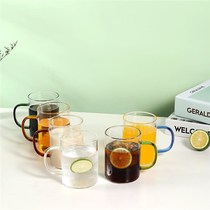 Tea Cup household glass large capacity milk tea Coffee Milk Cup men and women Cup female students Korean cute