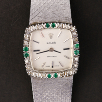 Unicorn Deer Atlantic Antique Switzerland 18K Gold Inlaid Drilling Stone Progenitor Green Square Dial Mechanical Wrist Watch Lady Watch