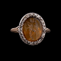 Unicorn Deer Atlantic Antique European Aristocratic Feat Gold Pure Silver Inlaid Diamond Triumph Goddess Nicely Carved Ring