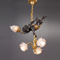 Unicorn Deer Atlantic Antique Louis fifteen Style Chubitt Lift Torch Bronze gold bronze glass lampshade chandelier