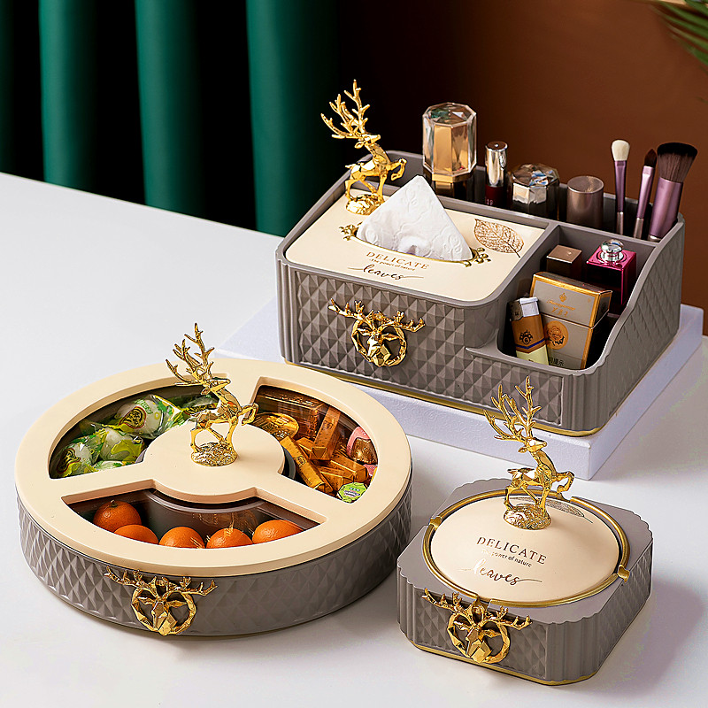 European-style creative light luxury dining table toilet paper box decoration set home living room tea table paper towel remote control storage box