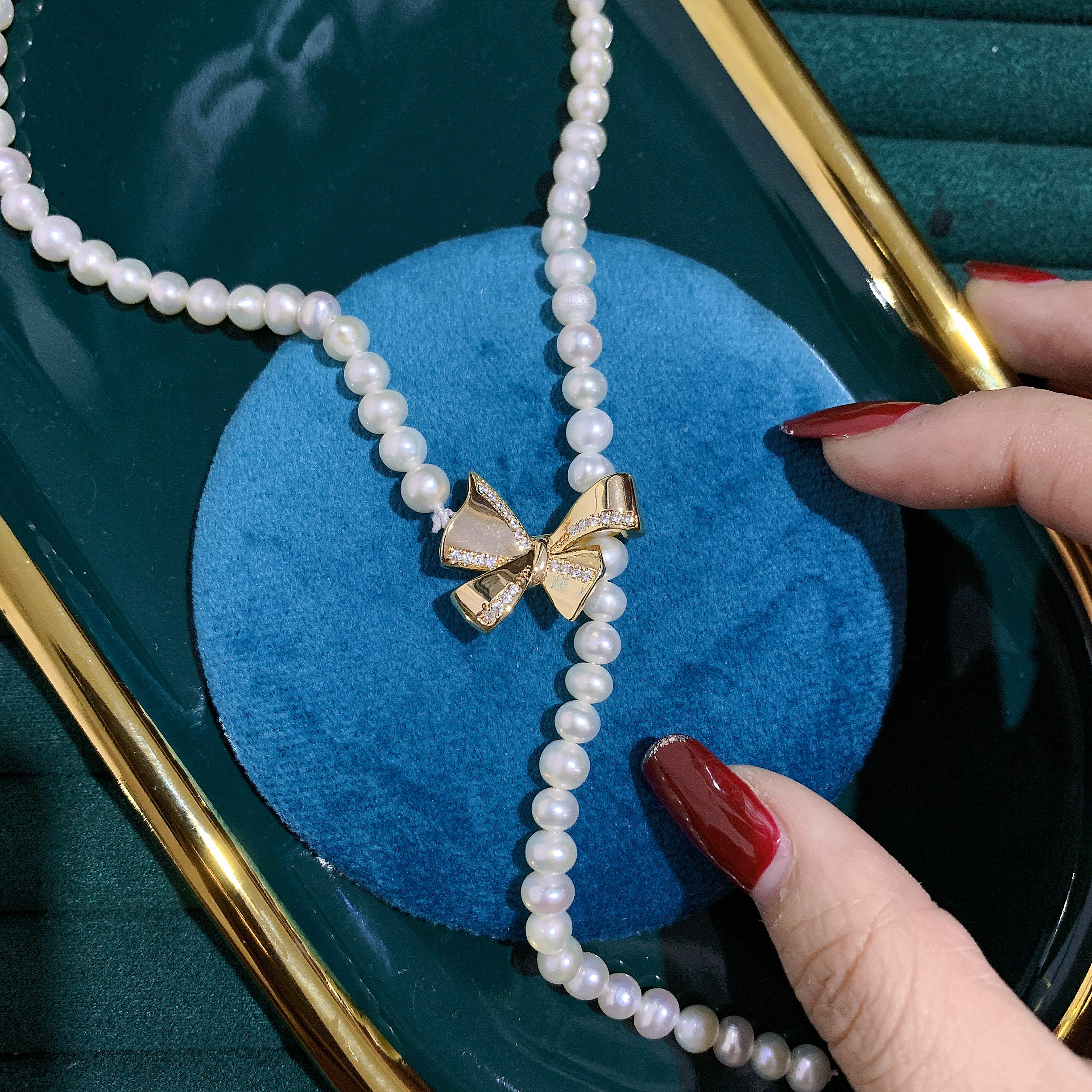 Button series copper-plated real gold DIY pearl accessories, freshwater pearl necklace buttons, single-side buttons, sweater chain clips pic 10