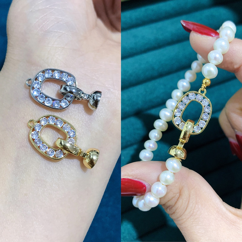 DIY Button series: Freshwater pearl amber jewelry bracelet, turquoise necklace, sweater chain, new buckle for women pic 3