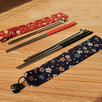 Taiwan Sandman stainless steel chopsticks Japanese kitchen anti-scalding food clip Korean portable household tableware set