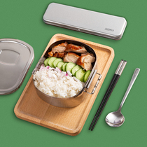 Taiwan Sandman 304 stainless steel lunch box Japanese office worker student lunch box Old-fashioned lunch box outdoor portable