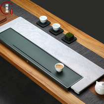 JERYOUN natural whole marble tea tray simple modern European tea table rectangular drainage pastoral style