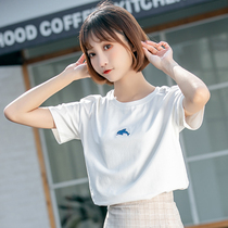 White T-shirt womens short sleeve summer womens 2021 New Korean embroidery loose summer clothes shirt ins tide