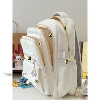 High-Capacity Japanese-Style Backpack for Female Middle School and High School Students, College Students, Unique Design, Simple and Versatile, Suitable for Laptops