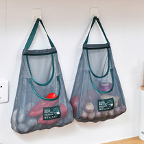 Japanese kitchen ginger garlic storage artifact wall hanging garlic ginger garlic storage bag fruit and vegetable mesh bag multifunctional hanging bag