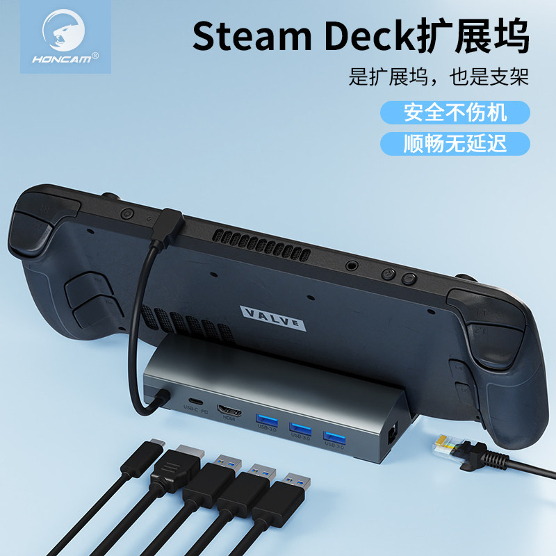Honcam Steam Deck Docking Station Rog Handheld Docking Station Rog Ally Accessories Type-C Base Hub Steam Deck Oled Official Screen Projection Dock Tv Base