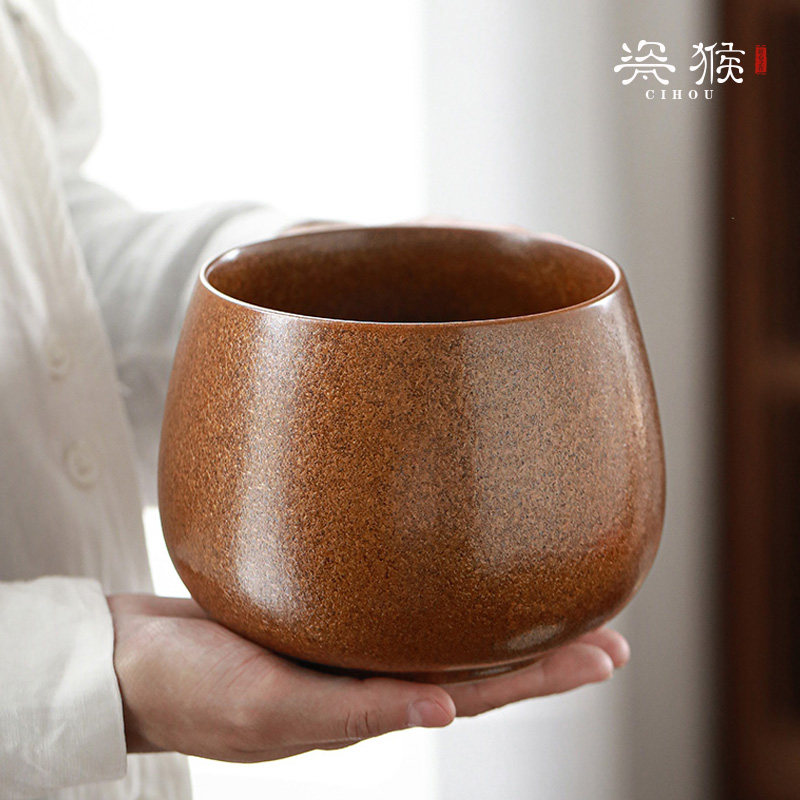 High-end tea washing tea residue cylinder ceramic building water small large size water pelvis waste water barrel ashtray tea set accessories tea water cylinder-Taobao