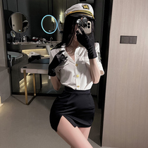 Sexy pajamas policewoman uniform stewardess suit sexy hot secretary miniskirt nightclub girl temptation exposed girl